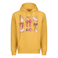 Mustard pink ribbons with rabbits Premium Hoodie - MaliasSmallBusiness