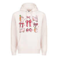 Pale Pink pink ribbons with rabbits Premium Hoodie - MaliasSmallBusiness