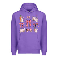 Purple pink ribbons with rabbits Premium Hoodie - MaliasSmallBusiness