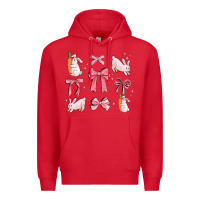 Red pink ribbons with rabbits Premium Hoodie - MaliasSmallBusiness