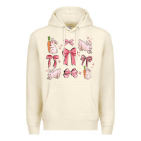 Sandshell pink ribbons with rabbits Premium Hoodie - MaliasSmallBusiness