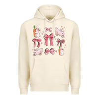 Tofu pink ribbons with rabbits Premium Hoodie - MaliasSmallBusiness