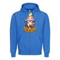 True Royal cow with pig and chick Zipper Hoodie - RanaPortraitStore