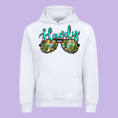 Western Howdy Police Sunglasses Urban Hoodie Designed By Nancycooperartshop
