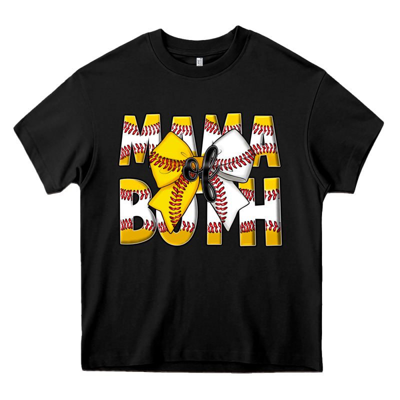 Mama Of Both Heavy Core Tee by CowhideDigitalArt | Teevron