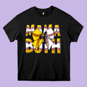 Mama Of Both Heavy Core Tee Designed By Cowhidedigitalart