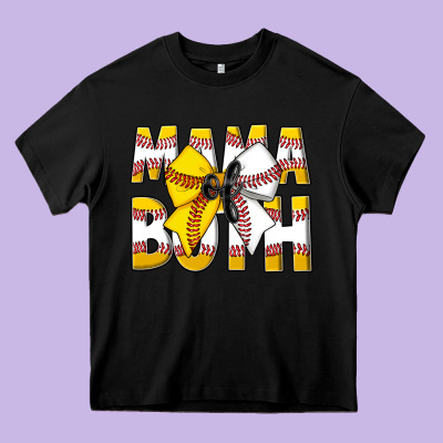 Mama Of Both Heavy Core Tee Designed By Cowhidedigitalart
