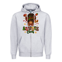 Auntie Claus Afro Messy Bun Zipper Hoodie | Teevron