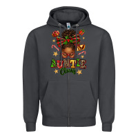 Smoke Auntie Claus Afro Messy Bun Zipper Hoodie - texasbilliewilder