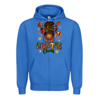 True Royal Auntie Claus Afro Messy Bun Zipper Hoodie - texasbilliewilder
