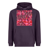Plum valentines day roses leopard seamless pattern Heavyweight Hoodie - JahusDesignShop