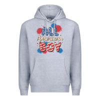 Heather Grey all american boy Premium Hoodie - MaliasSmallBusiness