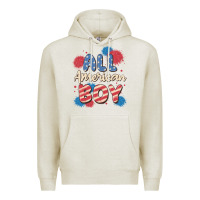 Oatmeal Heather all american boy Premium Hoodie - MaliasSmallBusiness