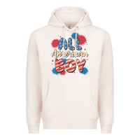 Pale Pink all american boy Premium Hoodie - MaliasSmallBusiness
