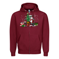 Burgundy christmas truck Zipper Hoodie - RanaPortraitStore
