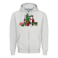 Dove Grey christmas truck Zipper Hoodie - RanaPortraitStore