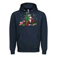 Navy christmas truck Zipper Hoodie - RanaPortraitStore