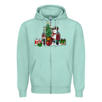 Seafoam christmas truck Zipper Hoodie - RanaPortraitStore