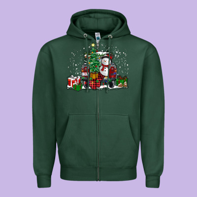 Christmas Truck Zipper Hoodie Designed By Ranaportraitstore