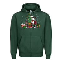 Sports Green christmas truck Zipper Hoodie - RanaPortraitStore