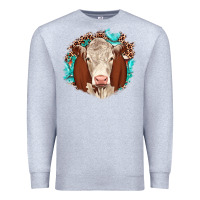 Heather Grey hareford leopard gemstone Premium Sweatshirt - JahusDesignShop