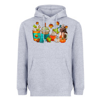 Heather Grey fall coffee cups Heavyweight Hoodie - AdoDesignShop