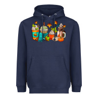 Navy fall coffee cups Heavyweight Hoodie - AdoDesignShop
