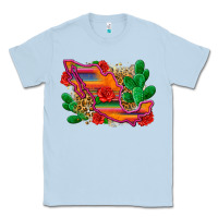 Dusty Blue mexico map Classic Tee - Zillion Design Studio