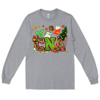 Heather Grey cna christmas Long Sleeve Tee - AdoDesignShop