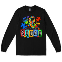 Black support squad autism Long Sleeve Tee - Zillion Design Studio