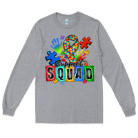 Heather Grey support squad autism Long Sleeve Tee - Zillion Design Studio