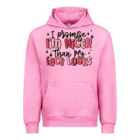 Fuchsia Pink i promise i'm nicer than my face looks Urban Hoodie - MaliasSmallBusiness