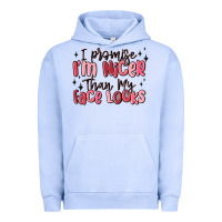 Pigment Grape Ice i promise i'm nicer than my face looks Urban Hoodie - MaliasSmallBusiness
