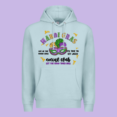 Mardi Gras Social Club Premium Hoodie Designed By Maliassmallbusiness