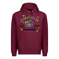 Burgundy mardi gras social club Premium Hoodie - MaliasSmallBusiness