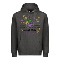 Charcoal Heather mardi gras social club Premium Hoodie - MaliasSmallBusiness