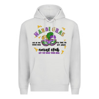 Dove Grey mardi gras social club Premium Hoodie - MaliasSmallBusiness
