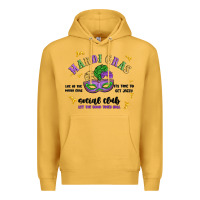 Mustard mardi gras social club Premium Hoodie - MaliasSmallBusiness