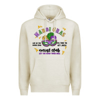 Oatmeal Heather mardi gras social club Premium Hoodie - MaliasSmallBusiness