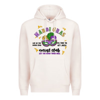 Pale Pink mardi gras social club Premium Hoodie - MaliasSmallBusiness