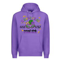 Purple mardi gras social club Premium Hoodie - MaliasSmallBusiness