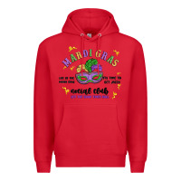 Red mardi gras social club Premium Hoodie - MaliasSmallBusiness
