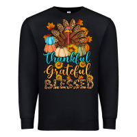 Black thankful grateful blessed turkey Premium Sweatshirt - Artiststas
