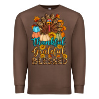 Chestnut thankful grateful blessed turkey Premium Sweatshirt - Artiststas