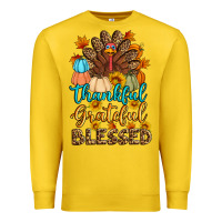 Lemon thankful grateful blessed turkey Premium Sweatshirt - Artiststas