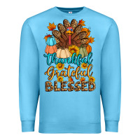 Ocean Blue thankful grateful blessed turkey Premium Sweatshirt - Artiststas
