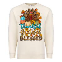 Sandshell thankful grateful blessed turkey Premium Sweatshirt - Artiststas