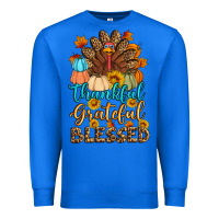True Royal thankful grateful blessed turkey Premium Sweatshirt - Artiststas