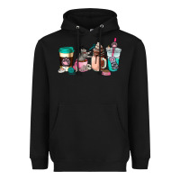 Black cat  coffee cup Heavyweight Hoodie - AdoDesignShop