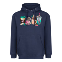 Navy cat  coffee cup Heavyweight Hoodie - AdoDesignShop